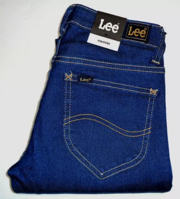 Lee BNWT Womens Size 6 Measured W24 X L34 Supatube Rinse Blue Denim Jeans