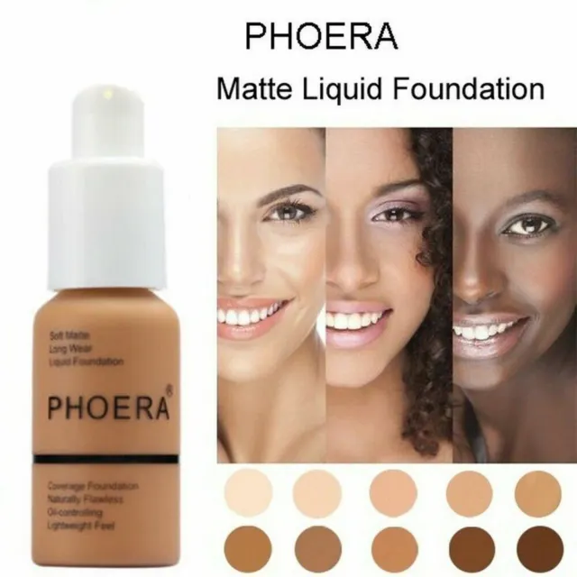 PHOERA Foundation Makeup Full Coverage Fast Base Brighten long-lasting Shade US 2