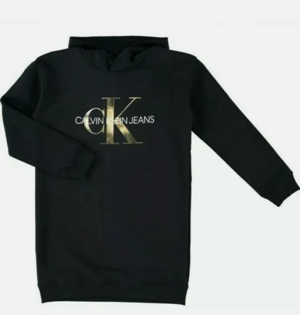 Calvin Klein Girls Black Hoodie Dress. Age 12 Years. Brand New With Tags! RRP£70