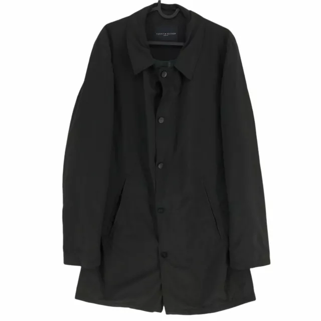 Tommy Hilfiger Nero Trench Giacca Taglia Eu 50 UK/USA 40