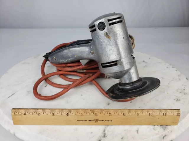 Vintage Clarke Handheld Disc Sander Electric - Antique Aluminum Buffer Grinder
