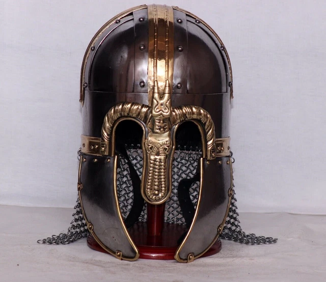 Medieval Steel Viking Vendel Helmet With Chainmail Hand Forged SCA/ Larp