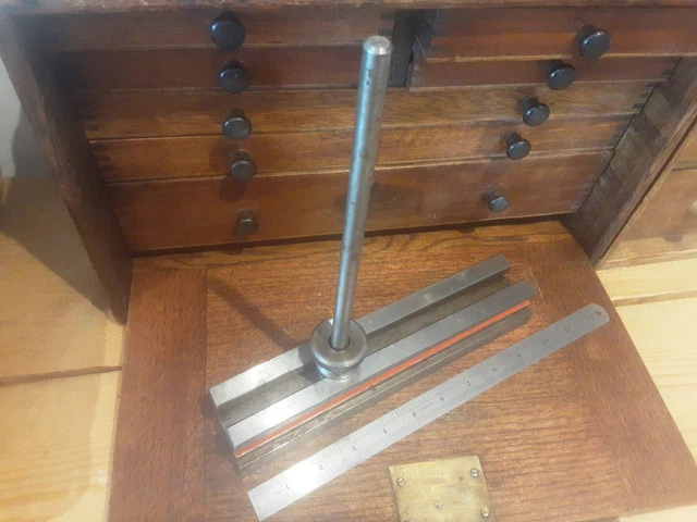 Engineering Comparator VINTAGE ENGINEERING COMPARATOR Engineers Dti Dial Gauge Stand 10 Inch ...