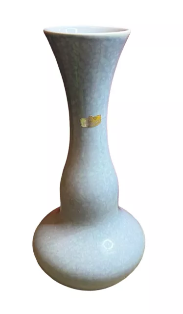 Royal Haeger Speckled Pottery Vase R1976 MCM Atomic Blue Purple Double Bulbous