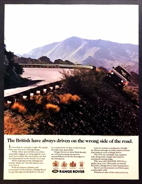 1991 Land Rover Range Rover On the Wrong Side of the Road photo vintage print ad