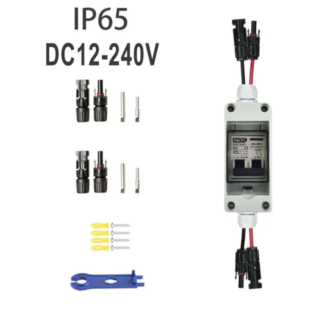 Disjoncteur miniature de 30 ampères 12V-400V DC Disconnect Switch avec boîte  de distribution IP65 pour solaire