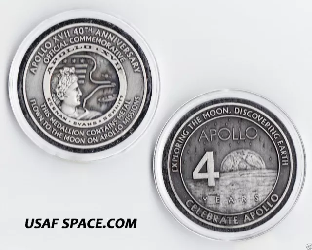 Apollo 17 - Flown To The Moon - 40Th Anniversary - Original Nasa Medallion Mint