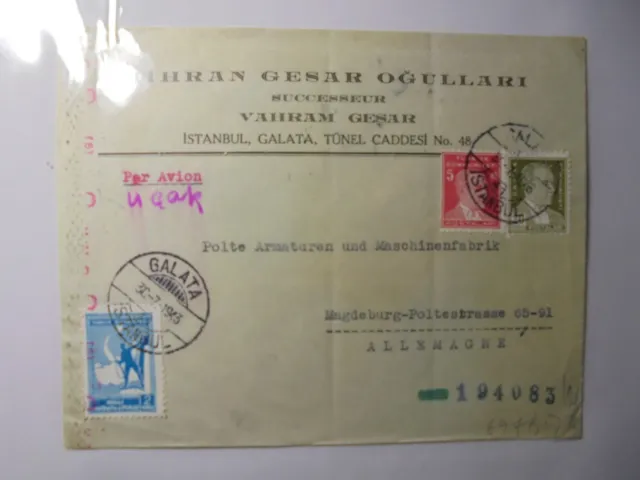 Zensur 1943 # 194083 Türkei/Briefumschlag von MIHRAN GESAR OGULLARI, SUCCE