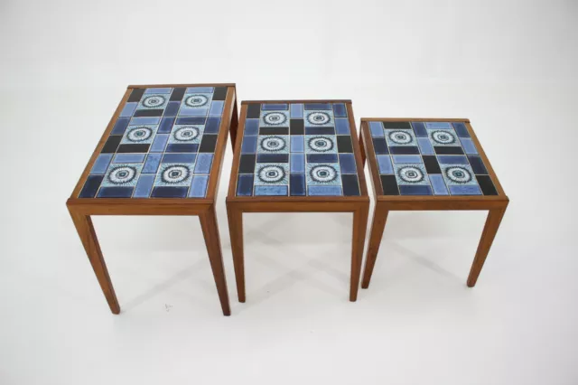 3x 60er SCHACHTELTISCHE COUCHTISCH DANISH BEISTELLTISCH SOFA 60s NESTING TABLES