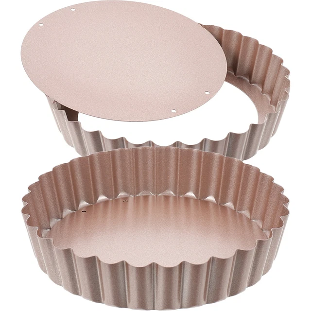 2 pz Pentole Quiche da cucina in acciaio al carbone con Pentole Quiche Metallo Rimovibili