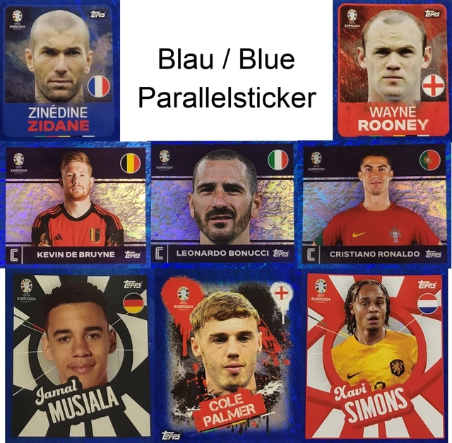 TOPPS UEFA EURO 2024 Germany Blau / Blue PARALLEL StickerAuswahl