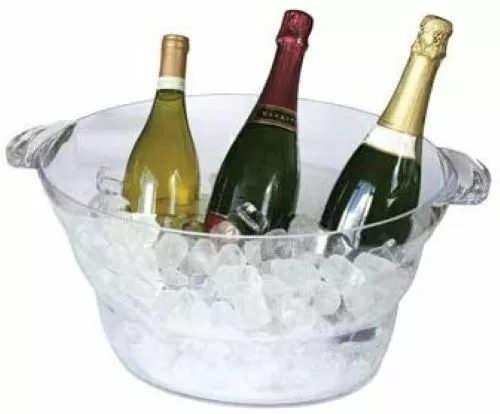 Ice Bucket 13.5 L Champagne Beer Drinks Pail Cooler Acrylic Plastic Large Oval 2