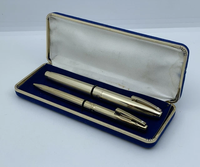 Parure Waterman CF : Stylo Plume Et Stylo Bille, Plume En Or 18 Carats - Occasion, Avec écrin