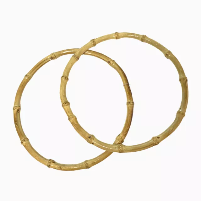 Bamboo,  Large size, Bag making Macrame  Handles, 1 pair,  6.5 inch Circular BH8