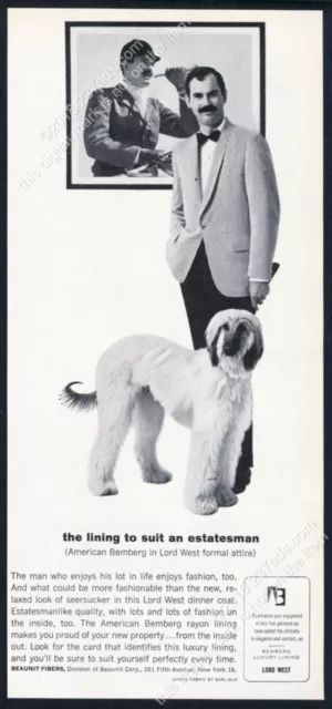 1963 Afghan Hound photo Lord West men's jacket fashion vintage print ad