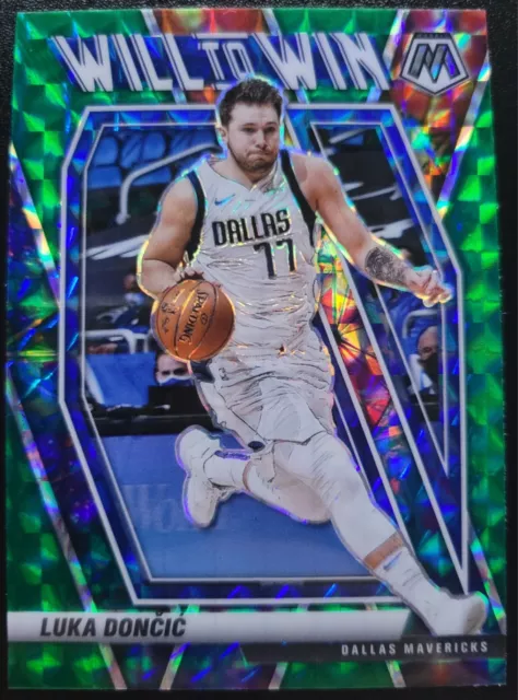 2020-21 Panini Mosaic Luka Doncic Will to Win Green Mosaic Dallas Mavericks Star