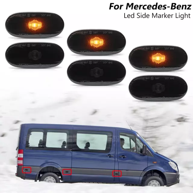 6x Schwarz LED Begrenzungsleuchten Für Mercedes Benz Sprinter W906 Bj 2006-2018