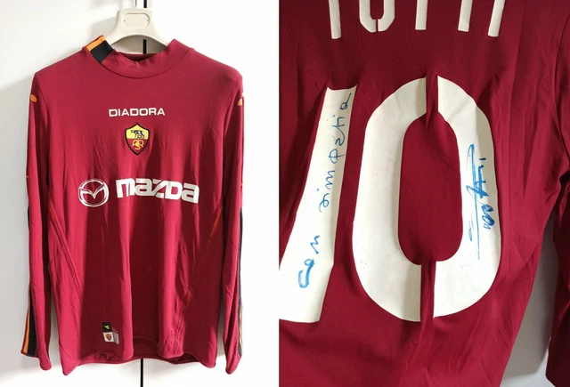 Maillot Vintage AS Roma Totti – Diadora Mazda XL (saison 2004-2005)