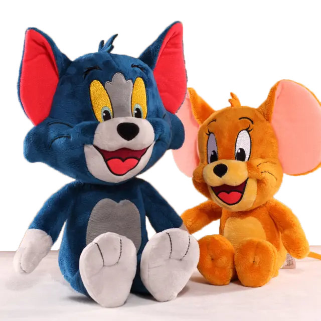 Tom and Jerry Plush Doll Set Cartoon Movie Stuffed Animal Plushie Kids Toy Gift