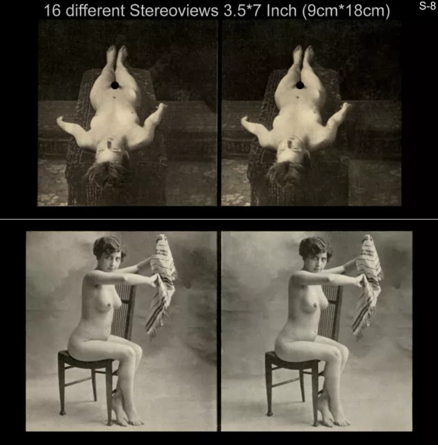 16 Akt Stereofotos klassik Nude Paris 1910  Lot 8