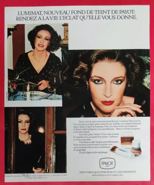 Publicité de presse Produit de Beauté PAYOT Paris Fond de teint LUMINAT 1977