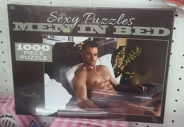 Sexy Jigsaw Puzzle Shirtless Men in Bed 1000 Piece Bachelorette Party BRADLEY
