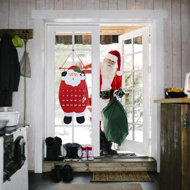 SANTA CHRISTMAS ADVENT Calendar 2026 3D Felt Hanging Santa Advent ...