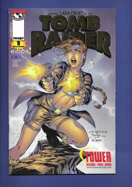 IMAGE COMICS TOP COW - LARA CROFT TOMB RAIDER #1 TOWER RECORDS GOLD FOIL Cover