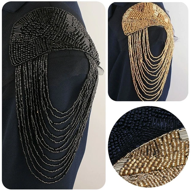 Broche Vintage Années 60 - Marque Vendôme En Forme De Feuille Avec Perles - 48x34mm
