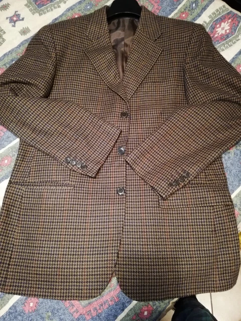 Giacca Classica ETON BLUES - Uomo Tg.50  in Misto Lana - Nocciola  Pied Poule