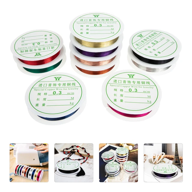10 Rollos Pulsera Cuerda Pulseras Cuentas Joyería Pulseras Alambre de Cobre