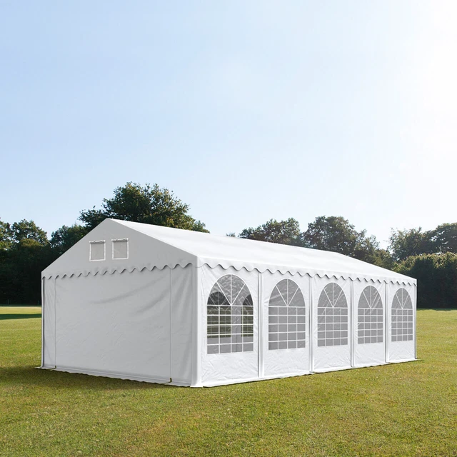 Partyzelt 5x10m XXL 2,6m hoch Festzelt Gartenzelt Pavillon wasserdicht PVC weiß