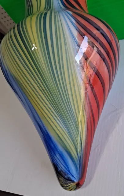 Stunning Swirls Colourful 60s 70s Murano Like Art Glass Pendant Ceiling Lamp 3