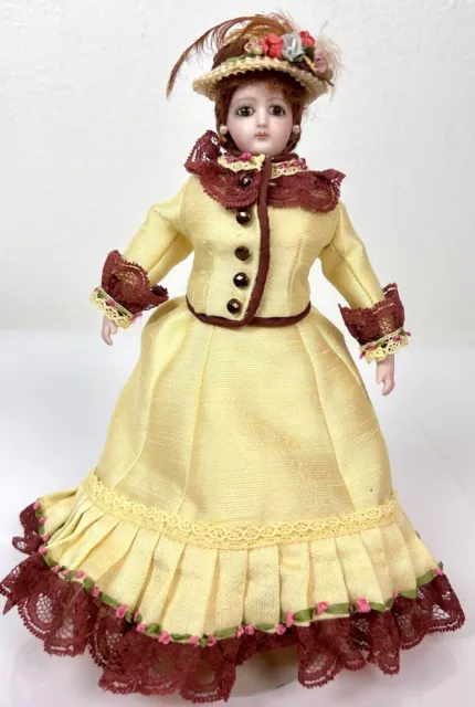 Artist Cathy Hansen Reproduction 8” Bisque  French Fashion Doll Leather Body