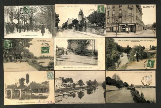 94 - Lot 9 CPA -VINCENNES,FONTENAY,ALFORTVILLE,LE PERREUX,VILLIERS,JOINVILLE, ..