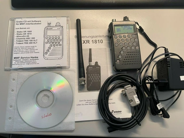 Stabo XR1810 scanner radio XR 1810 - cavo dati, alimentatore, software, manuale, Ant