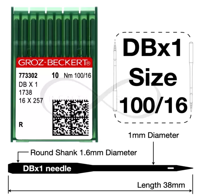 50x Juki DDL-8100e Nähmaschinennadeln Groz Beckert 16x231 DBx1 (70 - 110) 3