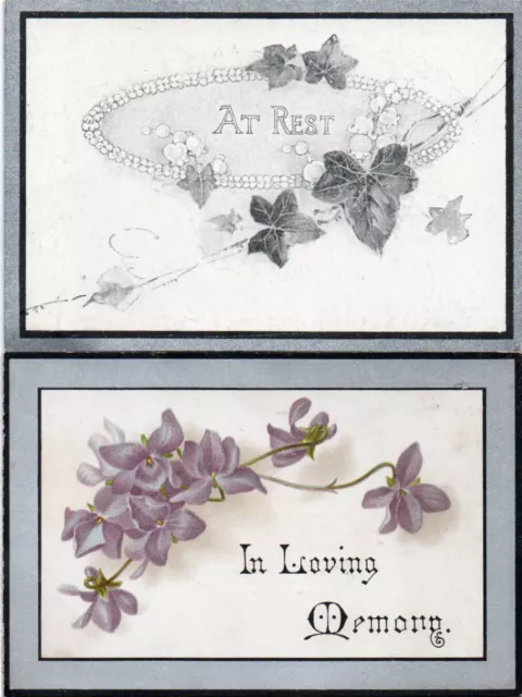 2 "In Memoriam" Cards - James Arnold, 1897 & Alfred James Fletcher, 1938