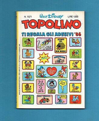 TOPOLINO 1571- 05/01/1986- COPERTINA CON GLI ADESIVI '86 - OTTIMO (copia B)