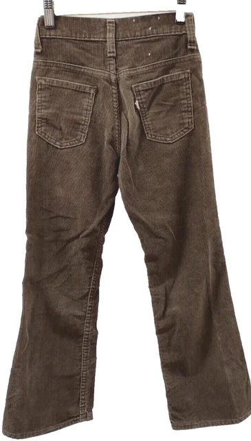 Levi's Brown Cords 80s Boys Pants Vintage Childrens Corduroy Boot Cut Waist 22"