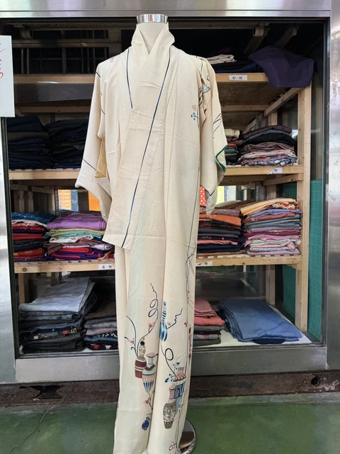 Tsukesage Giapponese Kimono Vintage Seta Abito Cardigan Donna Rosa Autentico