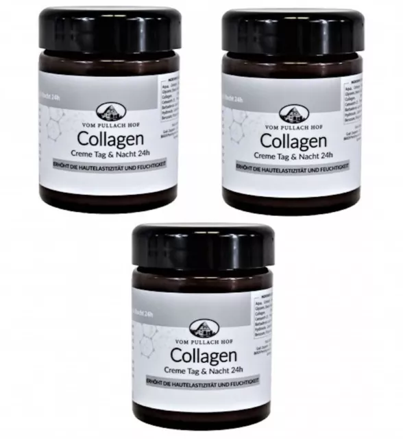 Collagen Creme 3x 100 ml Feuchtigkeitscreme Anti Aging Pflegecreme Hautpflege
