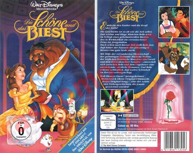 VHS WALT DISNEYS MEISTERWERK DIE SCHÖNE UND DAS BIEST (1991