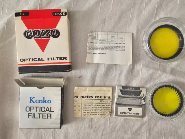 Lote Filtro optico amarillo Cozo y Kenko 55mm y 49mm Y2