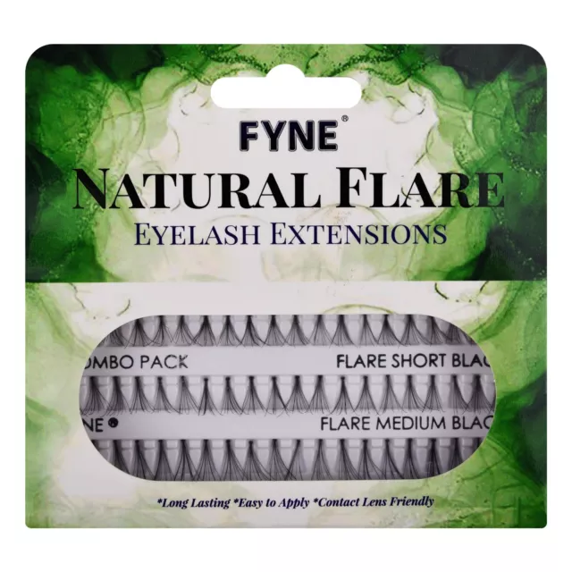 FYNE Individual Eyelash Extensions - 5 Ply Cluster Lashes 4 sizes - 60 per Pack