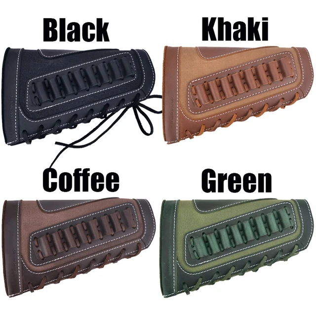 LEATHER &CANVAS RIFLE Buttstock Shotgun Stock Cover With Shell