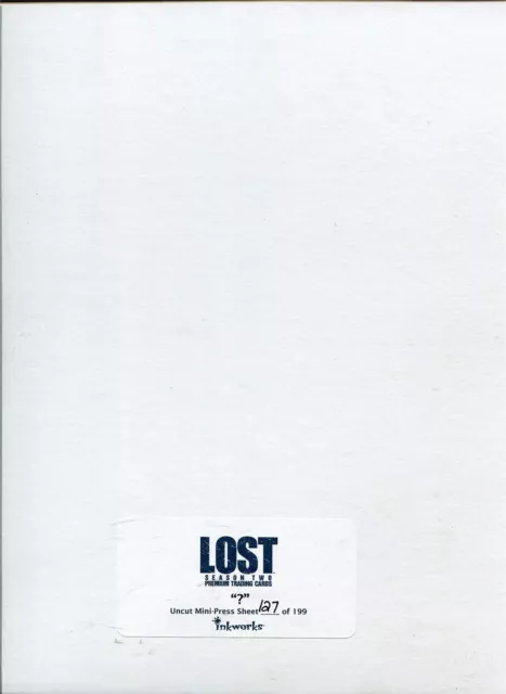 Lost Season 2 ''?'' Uncut Mini Press Sheet Ltd / 199