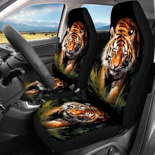 5-Seater Anti Pollution Car Printed Seat Cover Animal Tiger Printed Seat Cushion