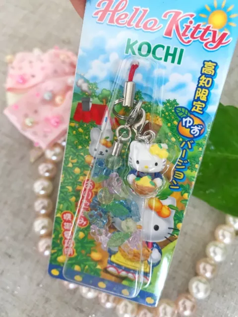 Sanrio Hello Kitty Charm Phone Bead Strap GOTOCHI Kitty Orange Fruit Kochi 2004