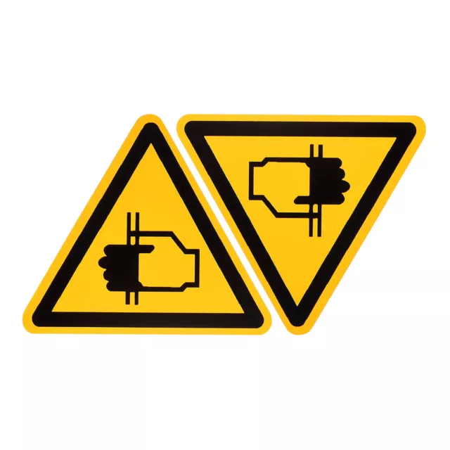 Triangle Beware of Pinching Hands Remind Warning Sign Self Adhesive 50mm 2Pcs